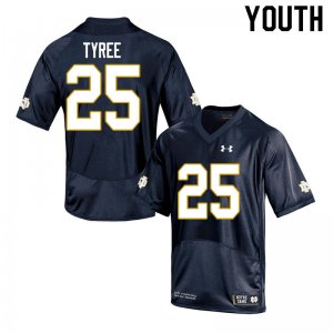Notre Dame Fighting Irish Youth Chris Tyree #25 Navy Under Armour Authentic Stitched College NCAA Football Jersey TJE4399MY